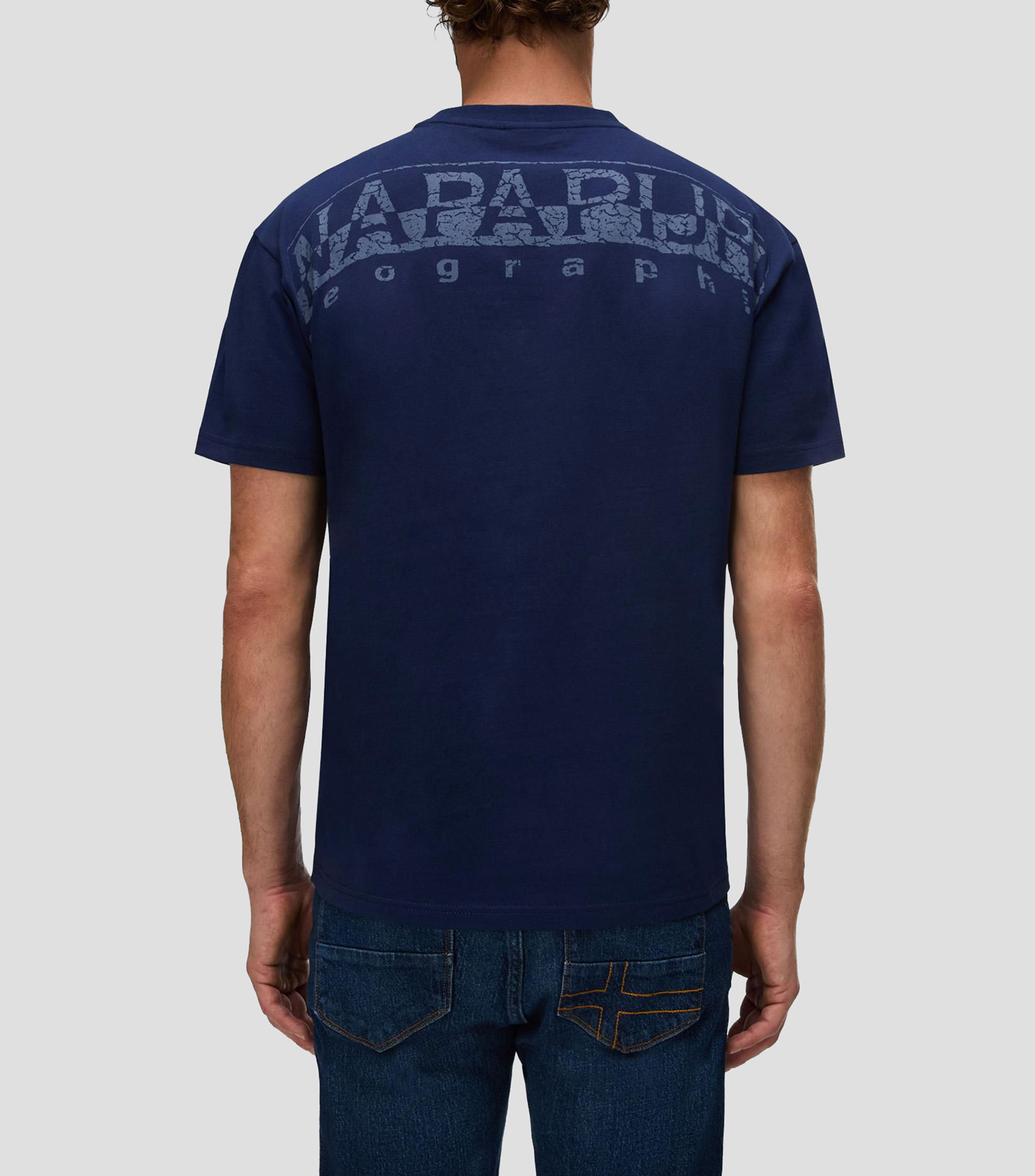 Playera cuello redondo manga corta estampada Hombre